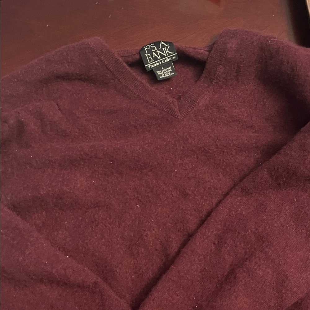 Jos. A. Bank Men's Deep Burgundy V-Neck Sweater
